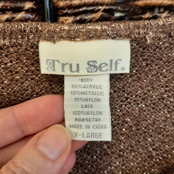 Vintage Lace Metallic Sheer Butterfly Sweater Tee Whimsigoth Fairy Grunge XL - Picture 7 of 8